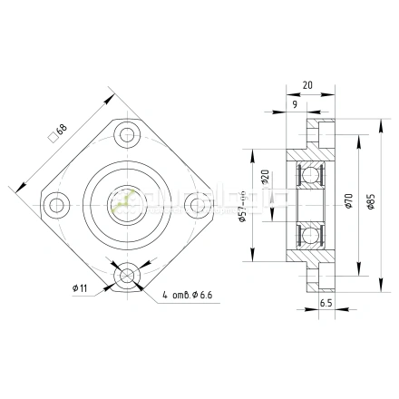 Опора ШВП подшипниковая FF20 фото