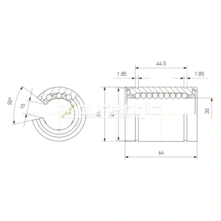 Втулка шариковая LM30-OP фото