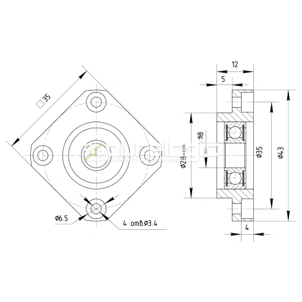 Опора ШВП подшипниковая FF10 фото
