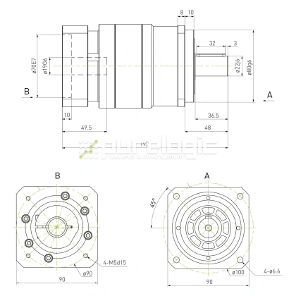 Редуктор планетарный прецизионный 90VRB20K-S22-P0 фото
