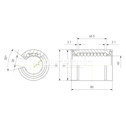 Втулка шариковая LM40-OP фото