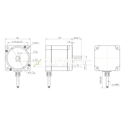 Двигатель шаговый IP65 86CM85-FS фото