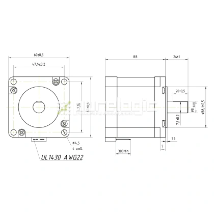 Двигатель шаговый FL60STH86-2008BF 5 751 Двигатель шаговый FL60STH86-2008BF фото