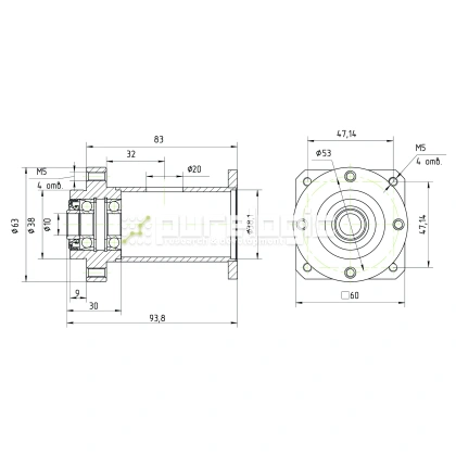 Опора винта с фланцем PLM57-10 8 943 Опора винта с фланцем PLM57-10 фото