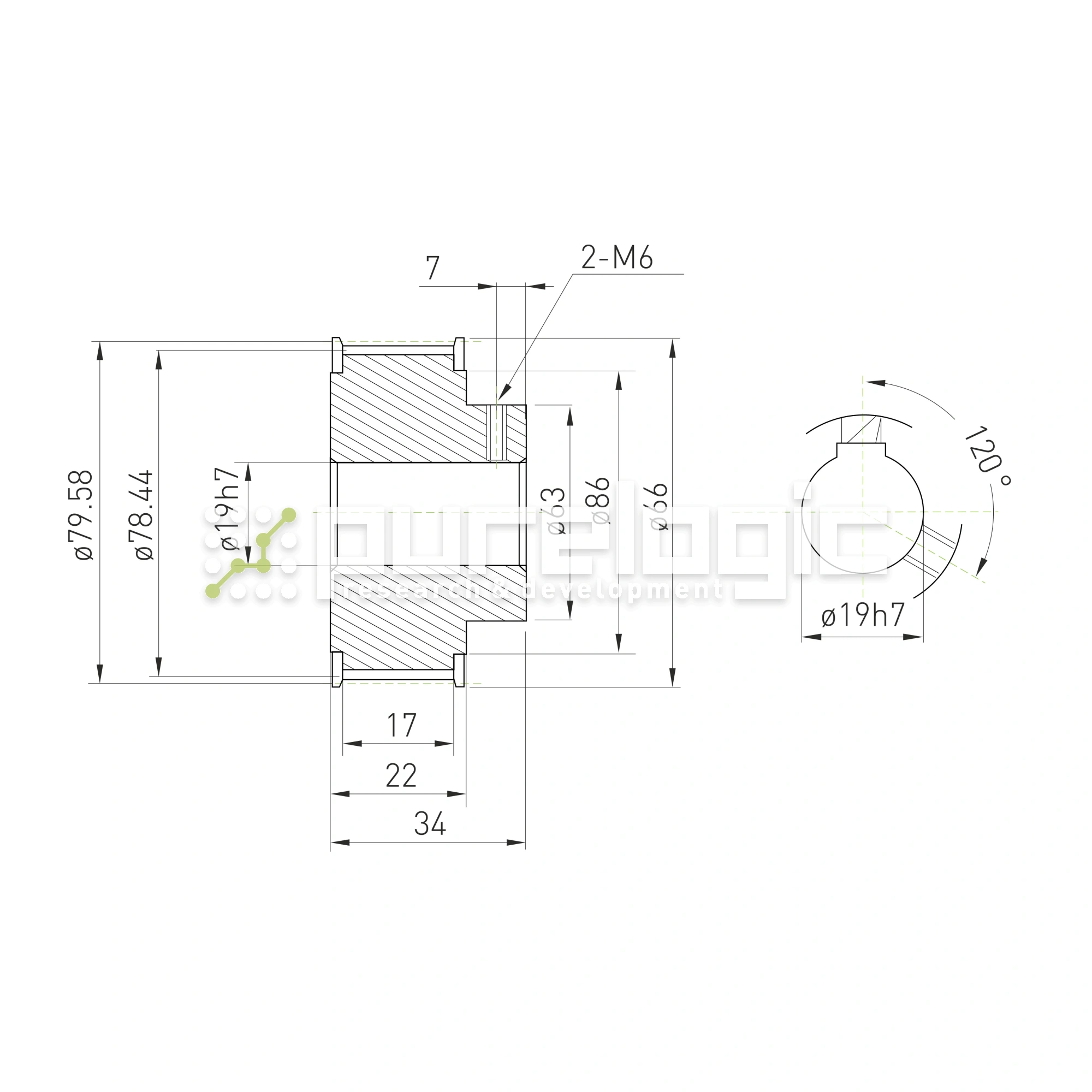 Шкив зубчатый BLA-50-5M-15-B-N19 2 082 Шкив зубчатый BLA-50-5M-15-B-N19 фото