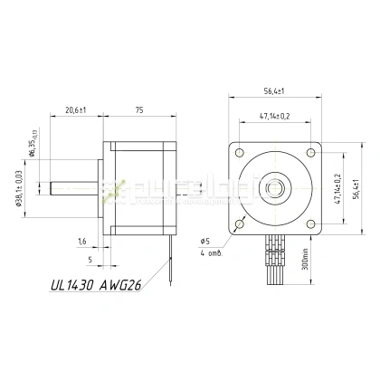 Двигатель шаговый FL57STH76-2804A 3 963 Двигатель шаговый FL57STH76-2804A фото