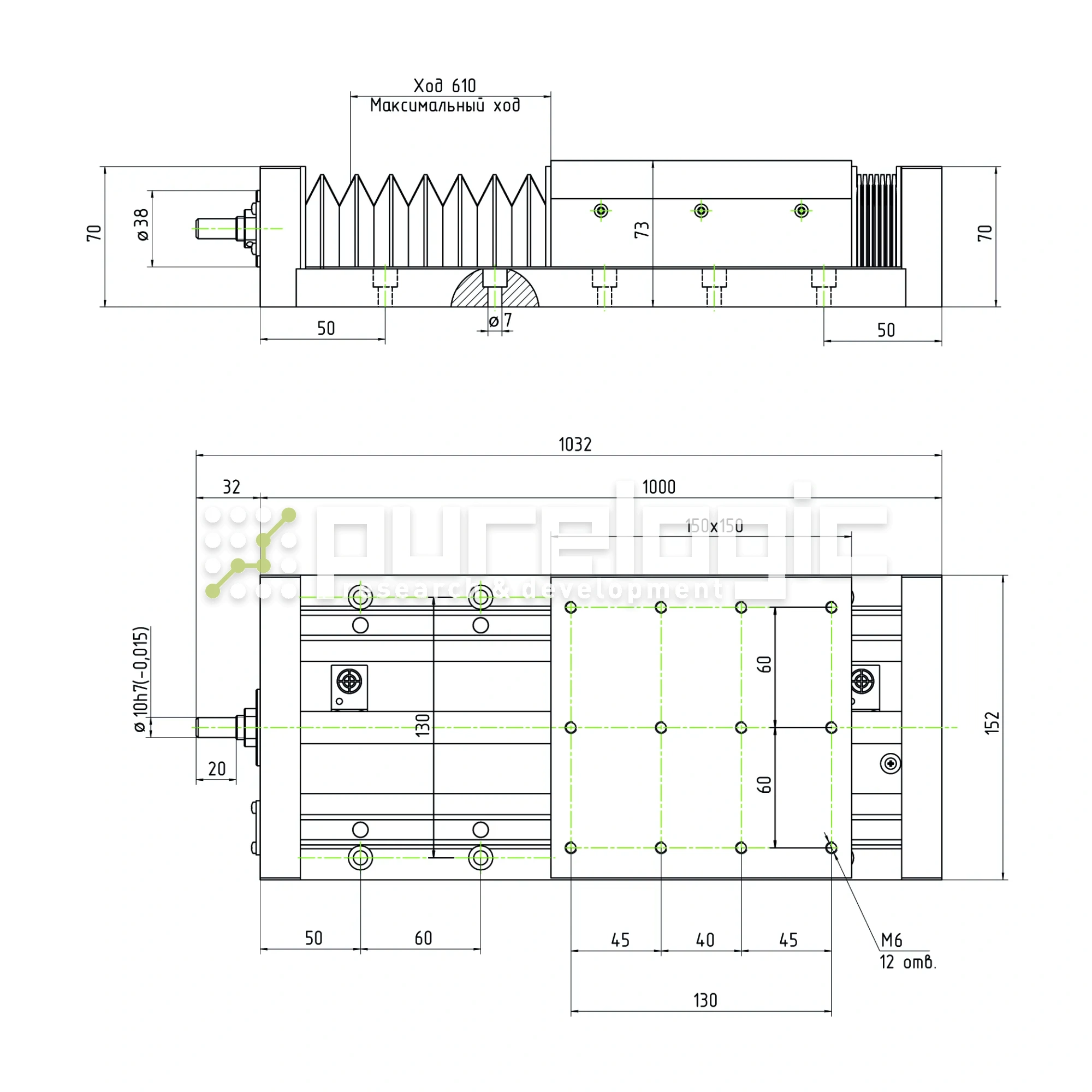 Модуль линейного перемещения PLLM-61H-05610 110 170 Модуль линейного перемещения PLLM-61H-05610 фото