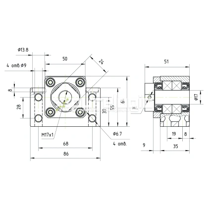 Опора ШВП подшипниковая BK17 3 486 Опора ШВП подшипниковая BK17 фото