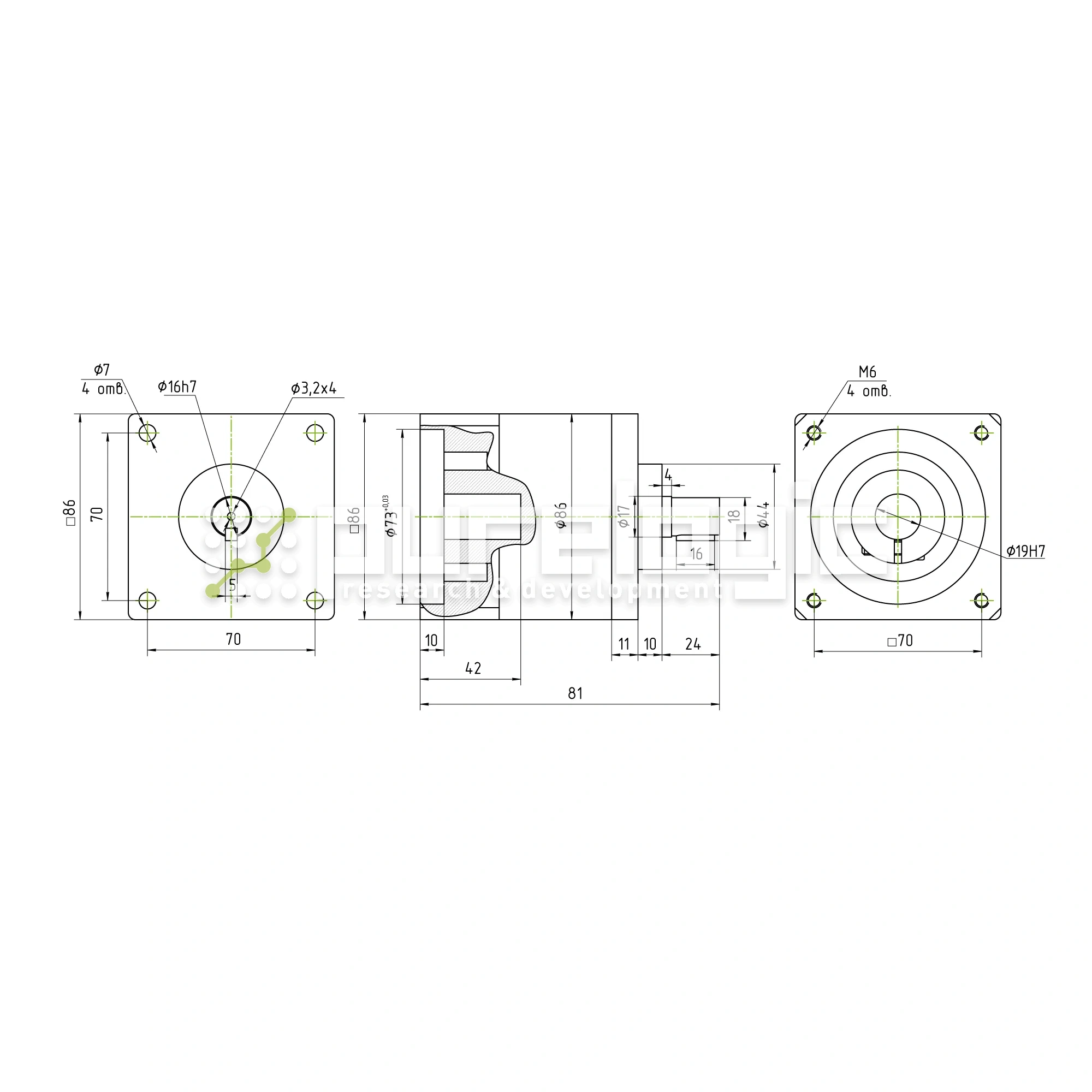 Редуктор планетарный 86PX4K-19S 10 818 Редуктор планетарный 86PX4K-19S фото