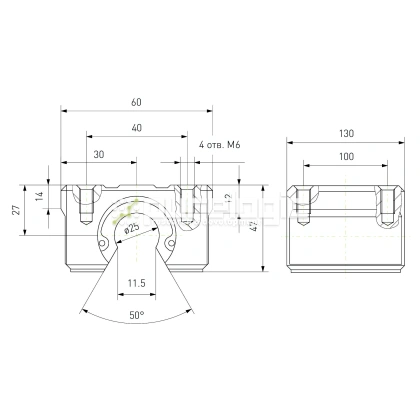Модуль опорный удлиненный SBR25L 2 053 Модуль опорный удлиненный SBR25L фото
