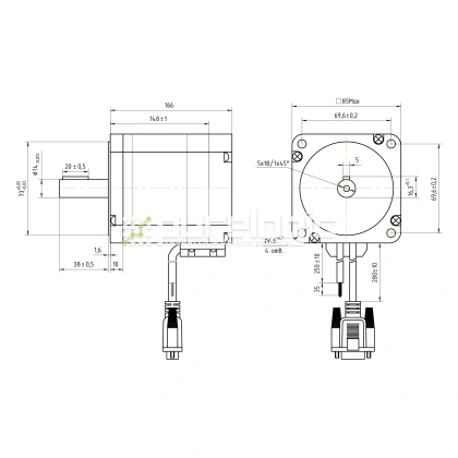Двигатель шаговый с энкодером PL86H5401-D14-1K 21 223 Двигатель шаговый с энкодером PL86H5401-D14-1K фото