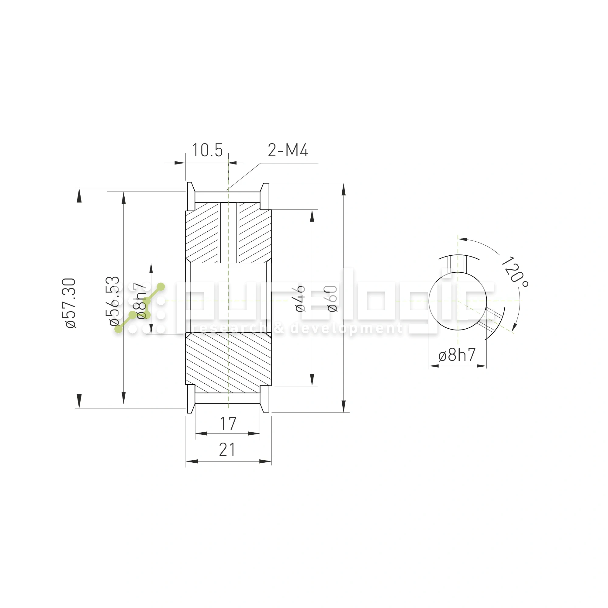 Шкив зубчатый BLA-60-3M-15-A-P8 1 833 Шкив зубчатый BLA-60-3M-15-A-P8 фото