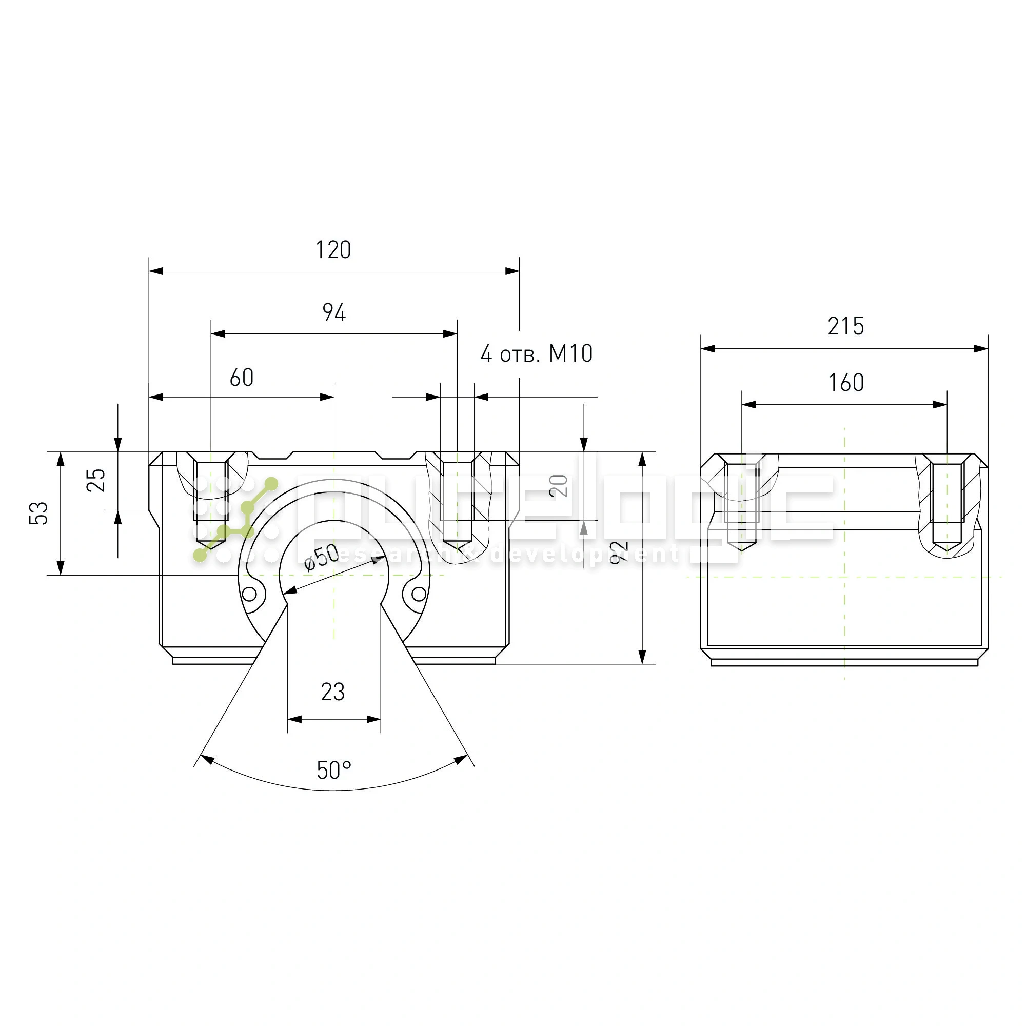 Модуль опорный удлиненный SBR50L 14 296 Модуль опорный удлиненный SBR50L фото