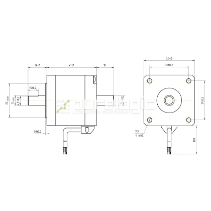 Двигатель шаговый биполярный 42CM06-SZ 2 528 Двигатель шаговый биполярный 42CM06-SZ фото