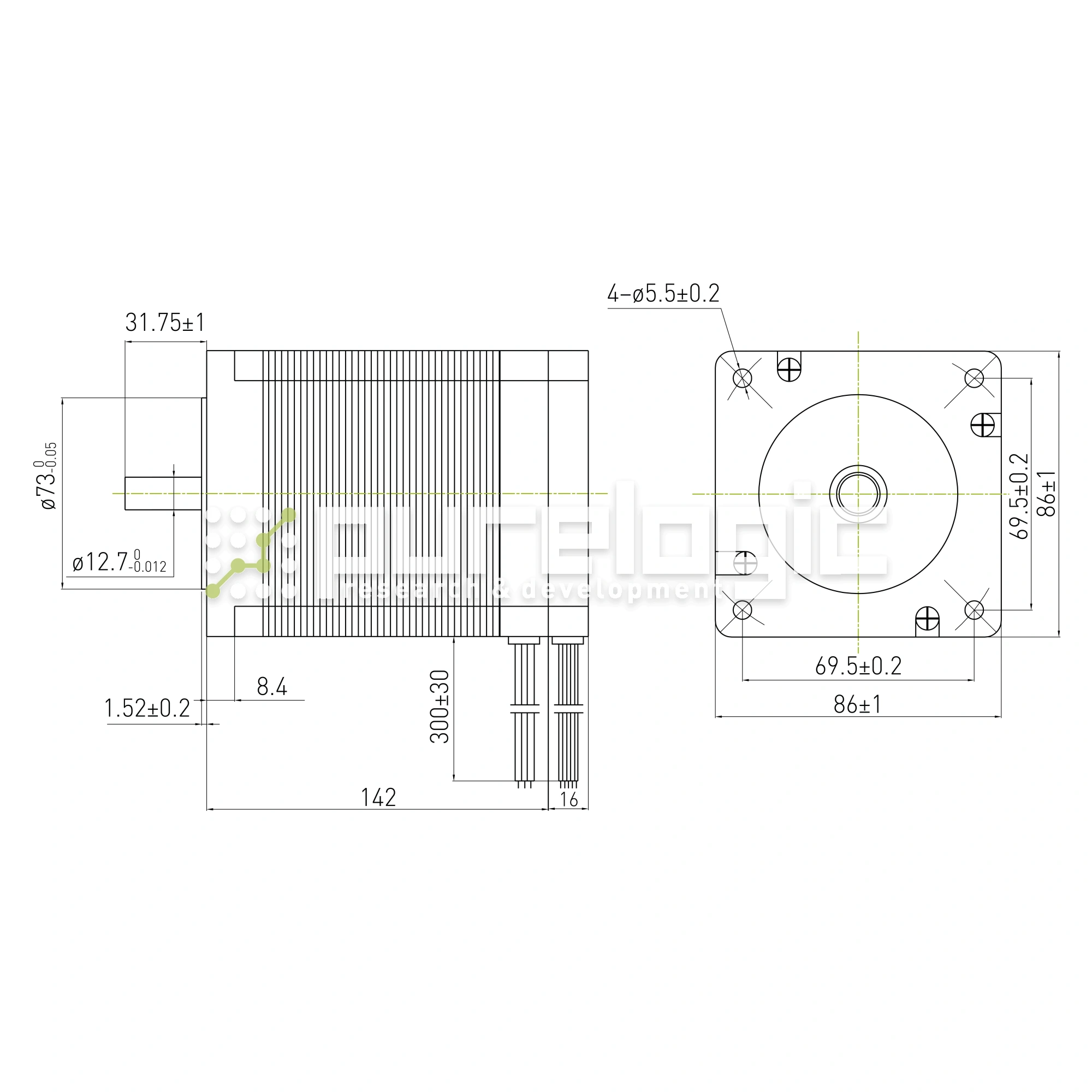 Бесколлекторный двигатель FL86BLS125 21 337 Бесколлекторный двигатель FL86BLS125 фото