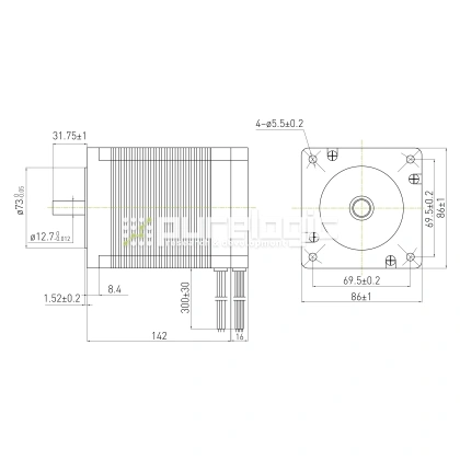 Бесколлекторный двигатель FL86BLS125 21 337 Бесколлекторный двигатель FL86BLS125 фото
