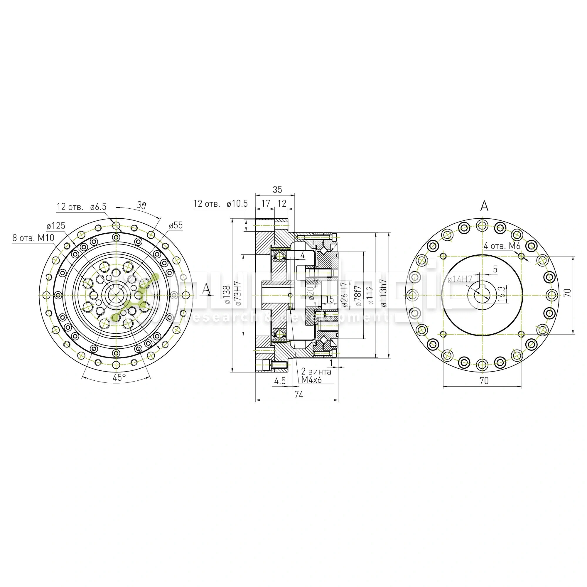 Редуктор волновой 80XSF100K 1:100 189 020 Редуктор волновой 80XSF100K 1:100 фото