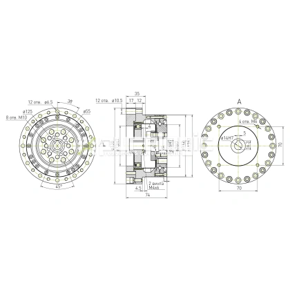 Редуктор волновой 80XSF100K 1:100 189 020 Редуктор волновой 80XSF100K 1:100 фото