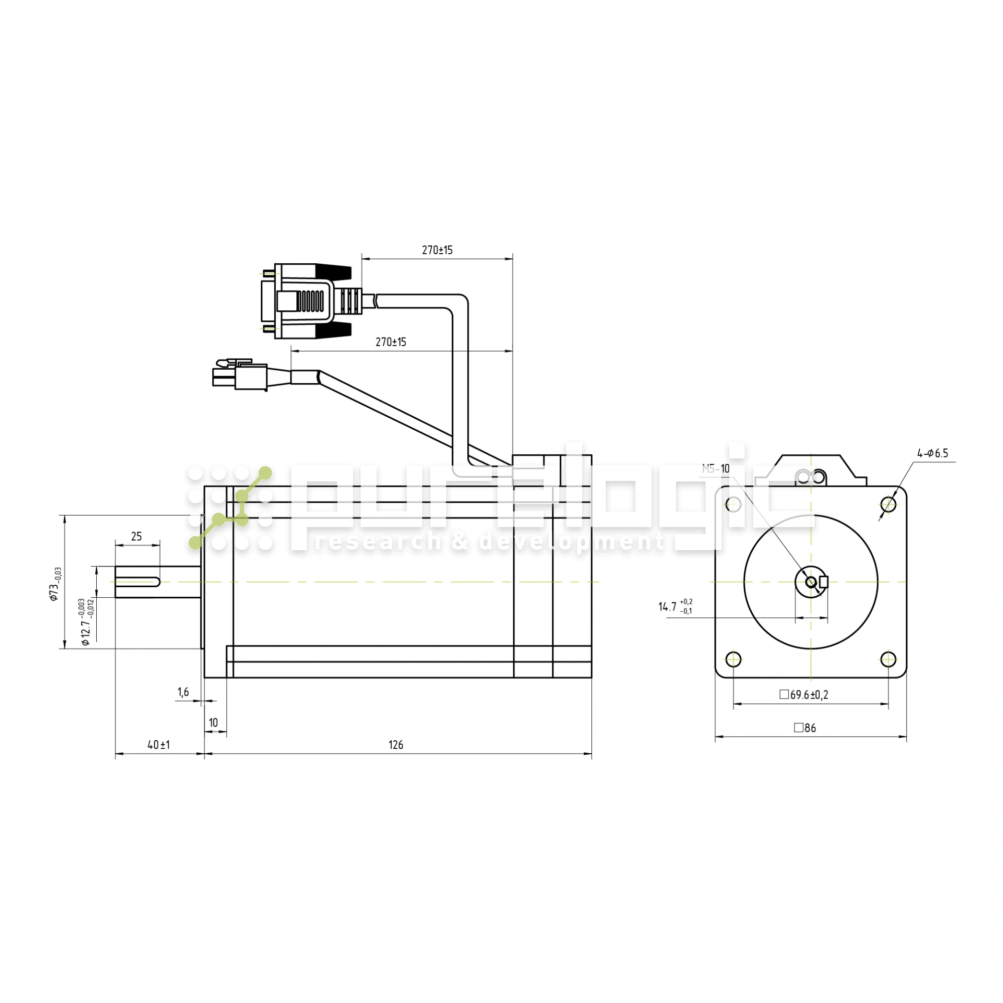 Двигатель шаговый с энкодером CS-M23480-S 12 957 Двигатель шаговый с энкодером CS-M23480-S фото