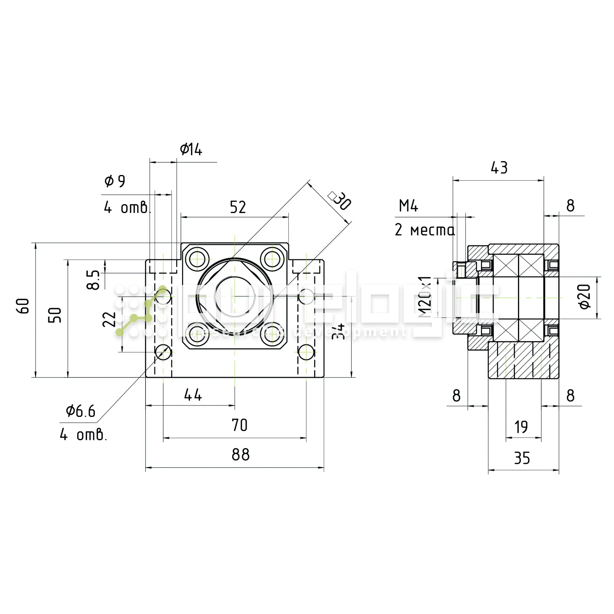 Опора ШВП Hiwin BK20-C5 22 946 Опора ШВП Hiwin BK20-C5 фото