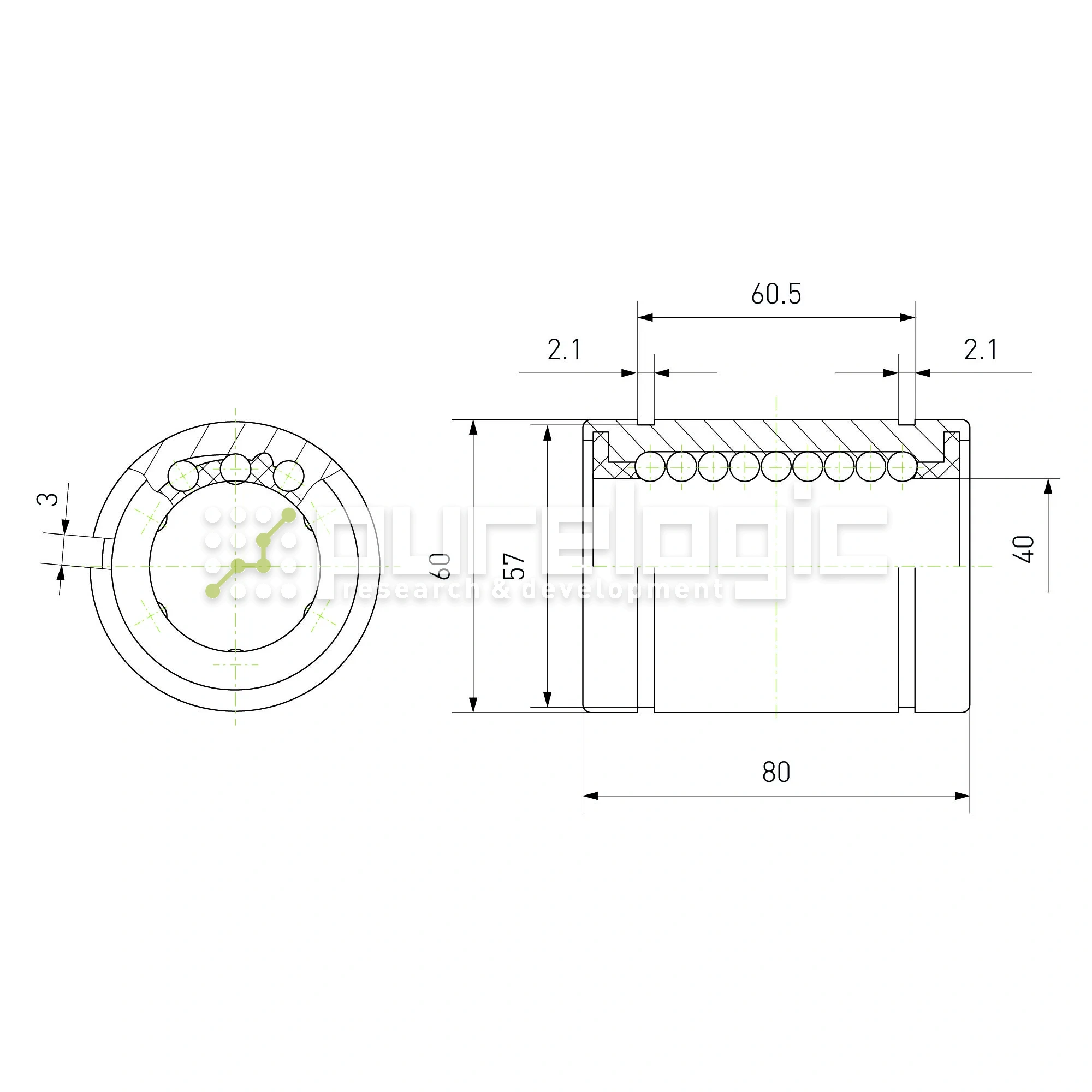 Втулка шариковая LM40-AJ 1 069 Втулка шариковая LM40-AJ фото