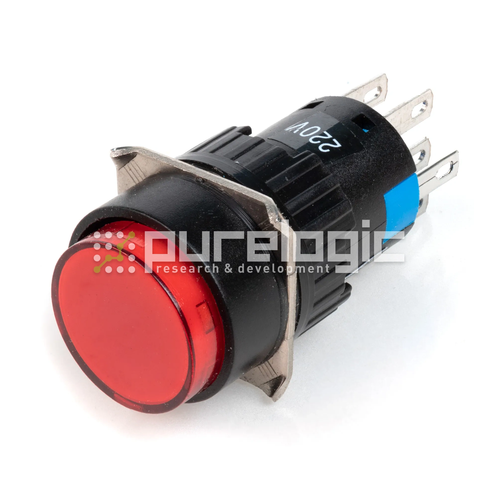 Кнопка на блок с подсветкой AD16-22AD-220V-RED 668 Кнопка на блок с подсветкой AD16-22AD-220V-RED фото