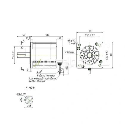 Двигатель шаговый 3PL110H185-D19K-IP65 15 853 Двигатель шаговый 3PL110H185-D19K-IP65 фото